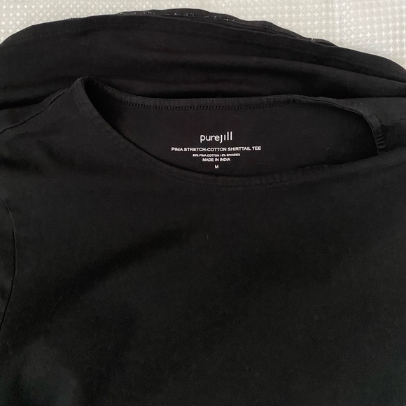 J. Jill Pure Jill Long Sleeve Stretch Cotton Tee in Black Size M - Picture 11 of 11